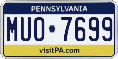 PA license plate MUO7699