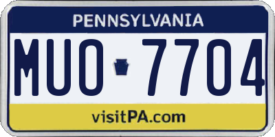 PA license plate MUO7704