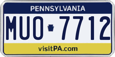PA license plate MUO7712
