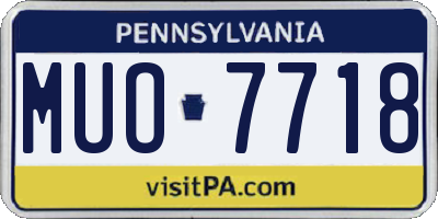 PA license plate MUO7718