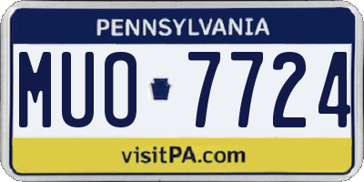 PA license plate MUO7724