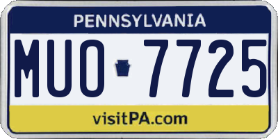 PA license plate MUO7725