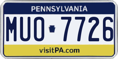 PA license plate MUO7726