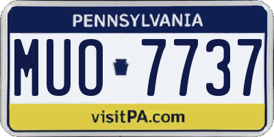 PA license plate MUO7737