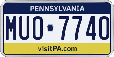 PA license plate MUO7740