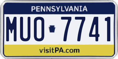PA license plate MUO7741