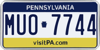 PA license plate MUO7744
