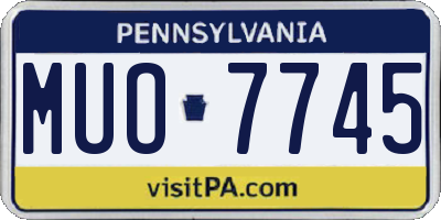 PA license plate MUO7745