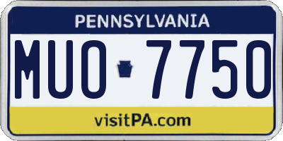 PA license plate MUO7750