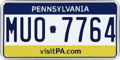 PA license plate MUO7764