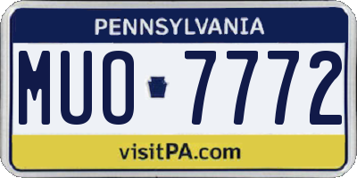 PA license plate MUO7772