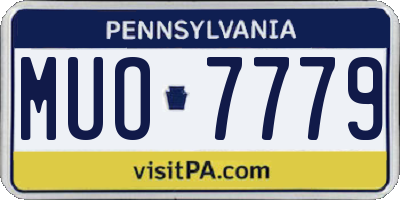 PA license plate MUO7779