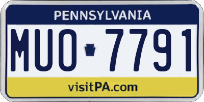 PA license plate MUO7791