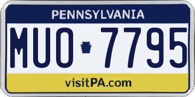 PA license plate MUO7795