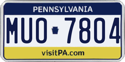 PA license plate MUO7804