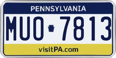 PA license plate MUO7813