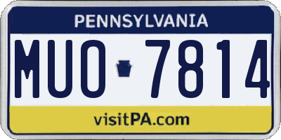PA license plate MUO7814