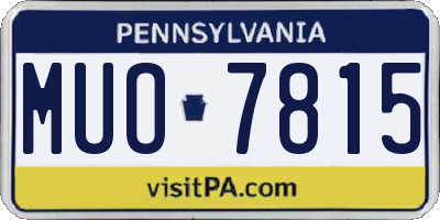 PA license plate MUO7815