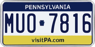 PA license plate MUO7816