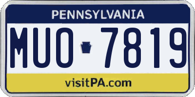 PA license plate MUO7819