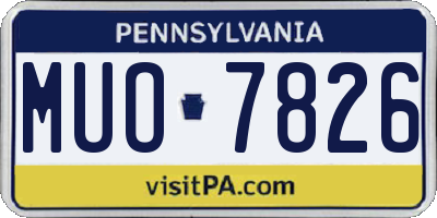 PA license plate MUO7826