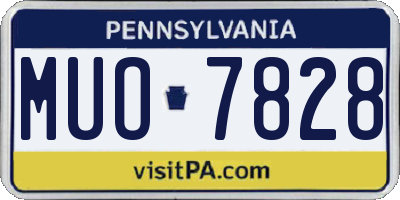 PA license plate MUO7828