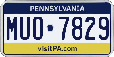 PA license plate MUO7829