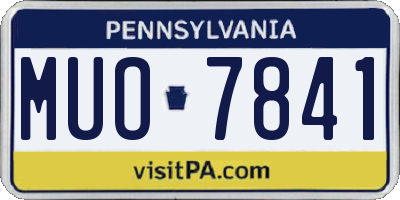 PA license plate MUO7841