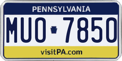 PA license plate MUO7850
