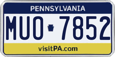 PA license plate MUO7852