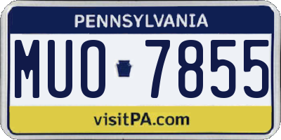 PA license plate MUO7855