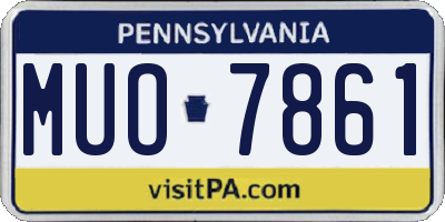 PA license plate MUO7861