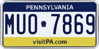 PA license plate MUO7869