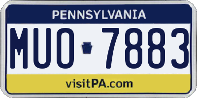 PA license plate MUO7883
