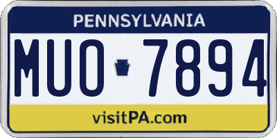 PA license plate MUO7894