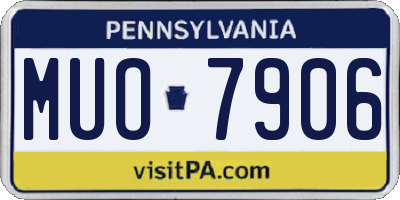 PA license plate MUO7906