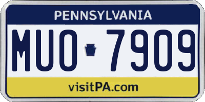 PA license plate MUO7909