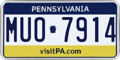 PA license plate MUO7914