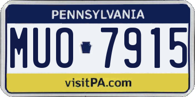 PA license plate MUO7915