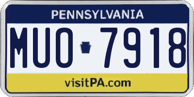 PA license plate MUO7918