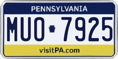 PA license plate MUO7925
