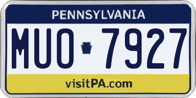 PA license plate MUO7927