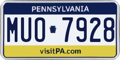 PA license plate MUO7928