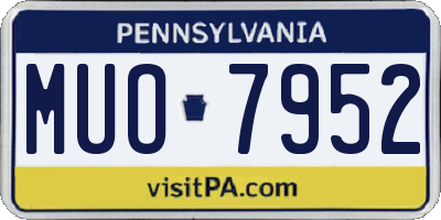 PA license plate MUO7952