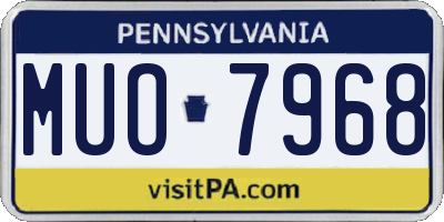PA license plate MUO7968