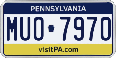 PA license plate MUO7970
