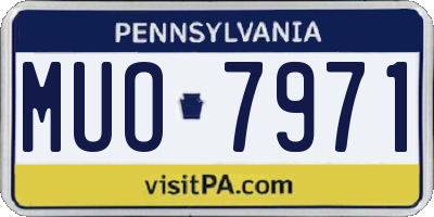 PA license plate MUO7971