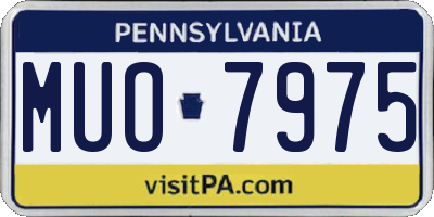 PA license plate MUO7975