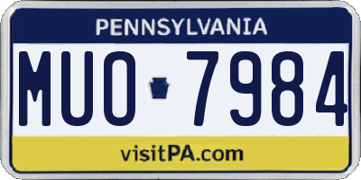 PA license plate MUO7984
