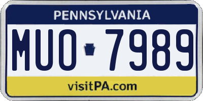 PA license plate MUO7989
